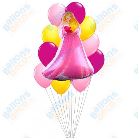 Ballons Princesse Aurore en Grappe Anniversaire Disney La belle au bois dormant, Décorations ballons pour anniversaire.