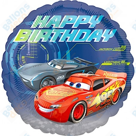 Ballon Cars 3 Happy Birthday Disney Pixar, Décorations ballons pour anniversaire.
