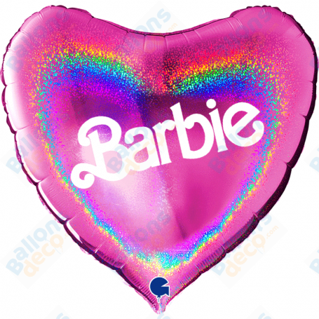 Ballon Coeur Barbie 86 cm Holographique