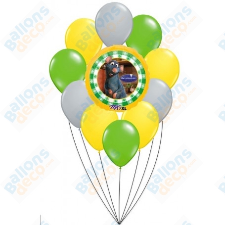 Ballons Ratatouille en Grappe Rémy Disney, Décorations ballons pour anniversaire.