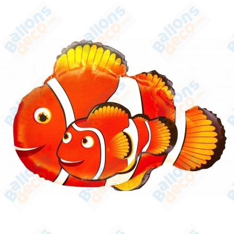 Ballon Poisson Clown Style Nemo Disney, décoration ballon anniversaire Aquatique, mer, aquarium.