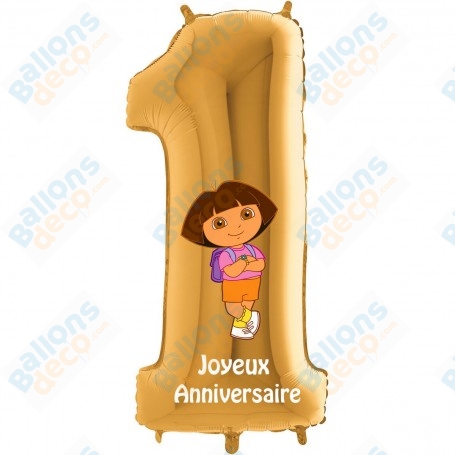 Ballons Dora L'exploratrice Chiffre un Or anniversaire