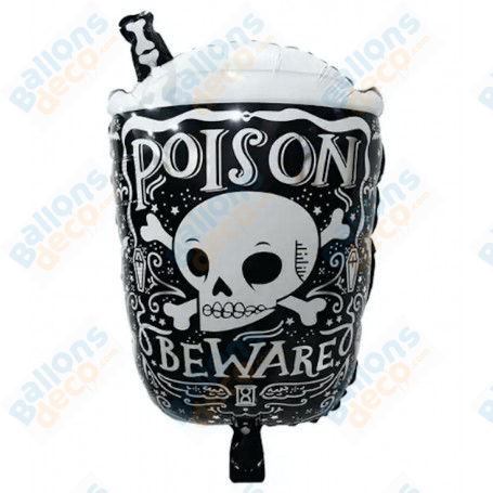 Ballon Verre Poison Squelette Halloween