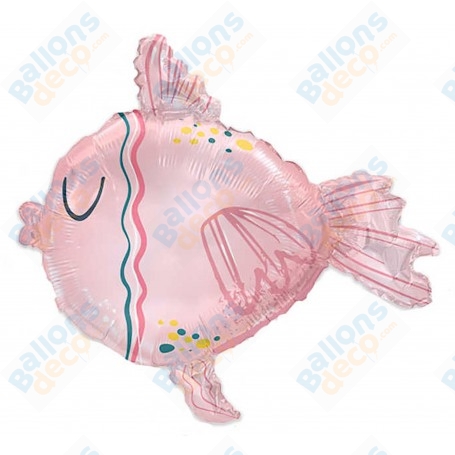 Ballon Poisson Rose Tropical Océan, décoration ballon Anniversaire, Naissance, Fête Aquatique.