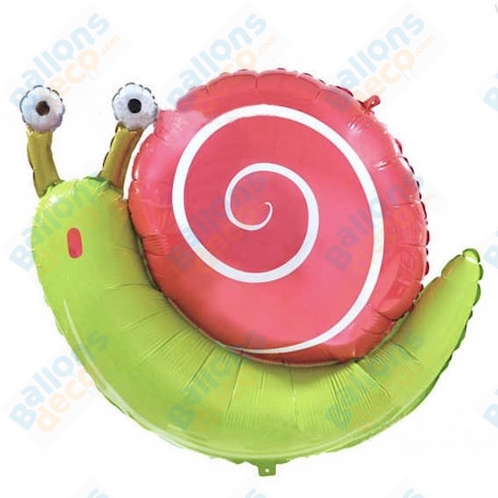 Ballon Escargot de couleurs Rose et Vert, décoration ballon anniversaire Bob L'éponge.