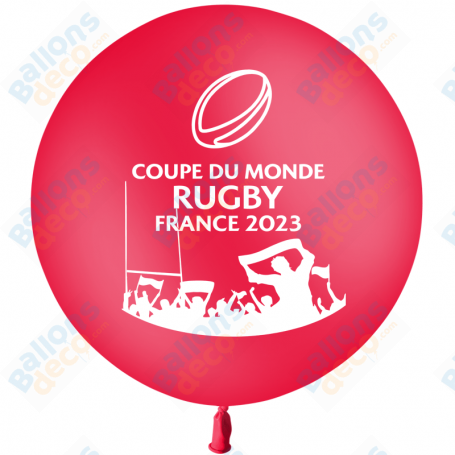 Ballon Coupe du Monde De Rugby Rouge de 60 cm