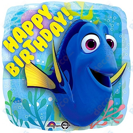 Ballon Dory Happy Birthday Disney Anagram, Décorations ballons pour anniversaire.
