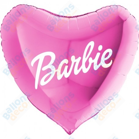 Ballon Coeur Barbie Rose Vif Années 2000 de 86 cm 1 face