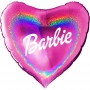 Ballon Coeur Barbie Rose Holographique Années 2000 de 86 cm 1 face