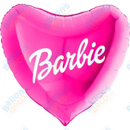 Ballon Coeur Barbie Magenta Années 2000 de 86 cm 1 face