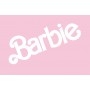 Logo Barbie Vinyle Adhésif Blanc Années 70 de 20 cm