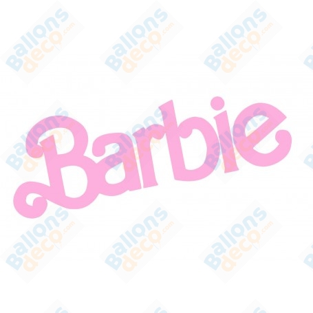Logo Barbie Vinyle Adhésif Rose Années 70 de 20 cm
