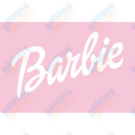 Logo Barbie Vinyle Adhésif Blanc Années 2000, 20 cm