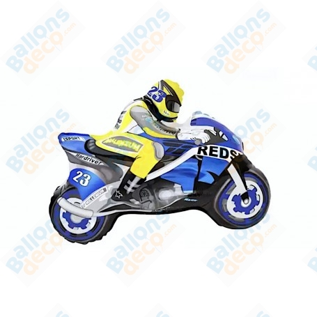 Ballon Moto de Course Bleu