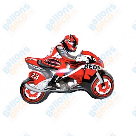 Ballon Moto de Course Rouge, Décorations ballons pour anniversaire.