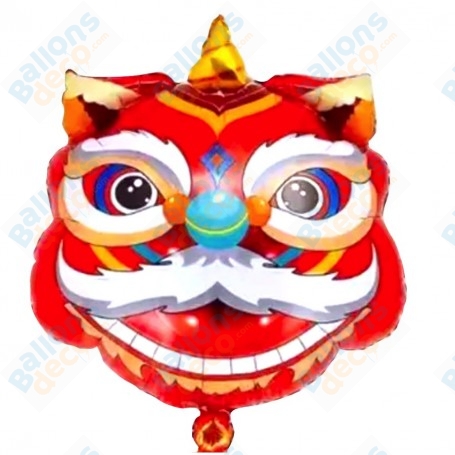 Ballon Tête de Dragon Rouge, décoration ballon Nouvel An Chinois, Anniversaire Mulan Disney.