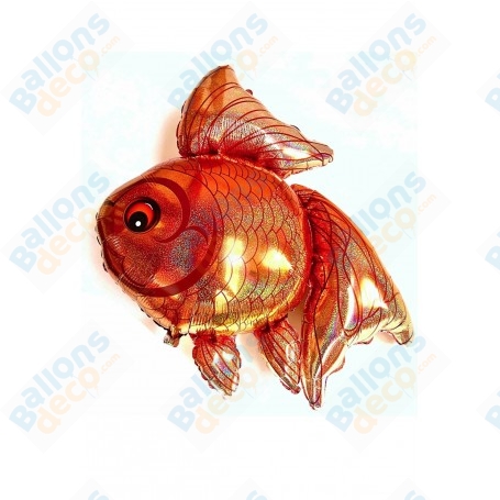 Ballon Poisson Japonais Orange Holographique, décoration ballon Anniversaire, Mer, Aquarium.