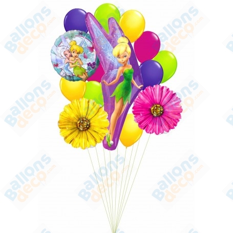 Ballons Fée Clochette et Cristaline en Grappe Disney, Décorations ballons pour anniversaire.