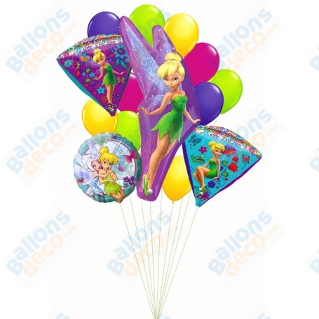 Ballons La Fée Clochette Luxe en Grappe Disney, Décorations ballons pour anniversaire.