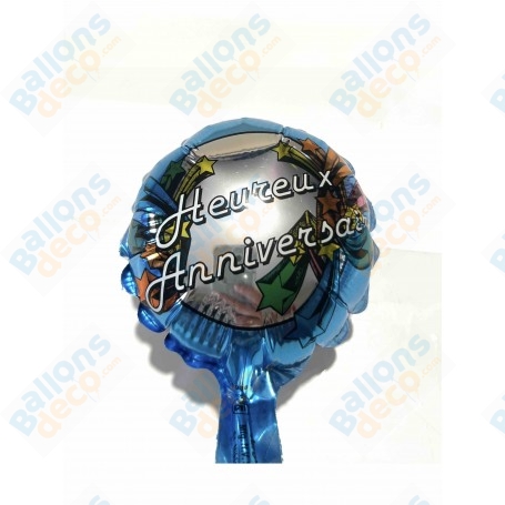 Ballon Heureux Anniversaire Mini tige