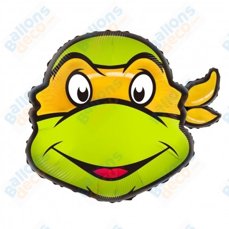 Ballon Michelangelo Tortue Ninja Tête Anniversaire