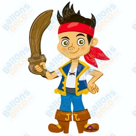 Ballon Jake Le Pirate Marcheur Disney Anagram, Décorations ballons pour anniversaire.