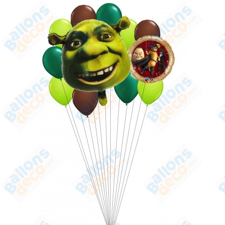 Ballons Shrek en Grappe Anniversaire