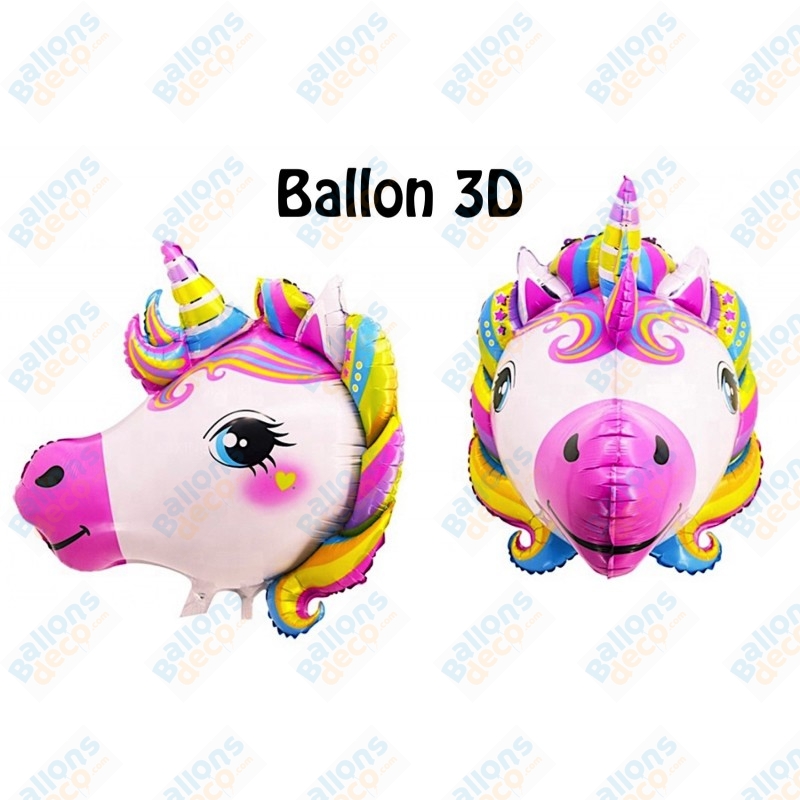 Ballon Licorne Géant 3D – Hauteur 94 Cm – Décoration Fête Licorne, Anniversaire Fille – Réutilisable Et Facile à Gonfler