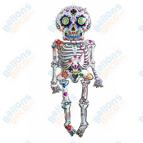 Ballon Squelette Dia des Los Muertos 158 cm Halloween
