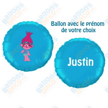 Ballon Poppy Trolls Avec Prénom anniversaire