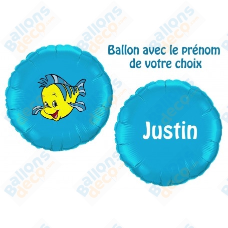 Ballon Polochon La Petite Sirène avec Prénom Anniversaire Disney, Décorations ballons pour anniversaire.