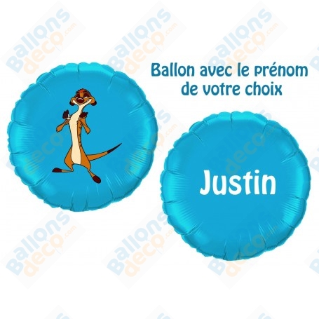 Ballon Timon avec Prénom Anniversaire Disney, Décorations ballons pour anniversaire.