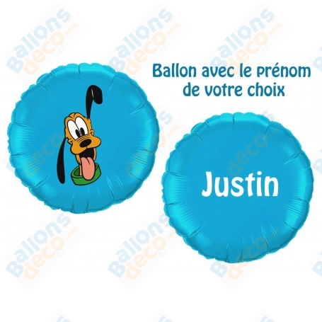 Ballon Pluto Mickey Avec Prénom Anniversaire Disney, Décorations ballons pour anniversaire.
