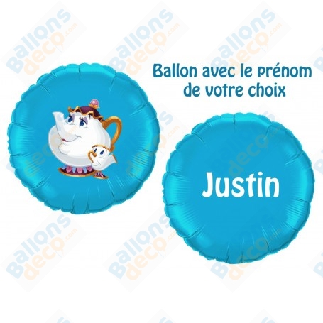 Ballon Zip et Mrs Samovar avec Prénom Anniversaire Disney, Décorations ballons pour anniversaire.