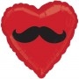 Ballon Coeur Rouge Moustache de Dali