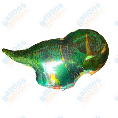 Ballon Tricératops Vert Dinosaure Anagram, décoration ballon animaux préhistorique pour un anniversaire.