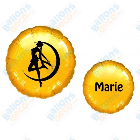 Ballon Sailor Moon Or avec Prénom Anniversaire