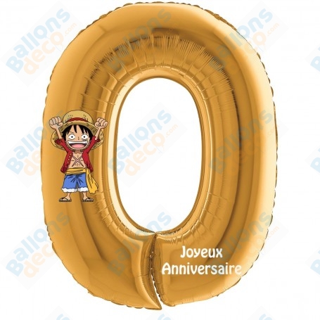 Ballon One Piece Chiffre Zéro Anniversaire