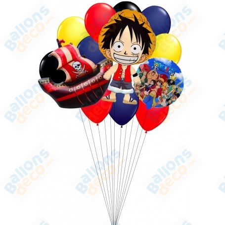 Ballons One Piece en Grappe de Luxe Anniversaire Manga