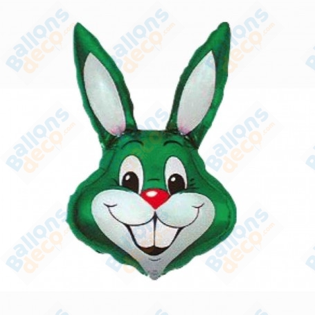 Ballon Lapin Vert Flexmetal, décoration ballon animaux de la ferme, Pâques, Anniversaire.