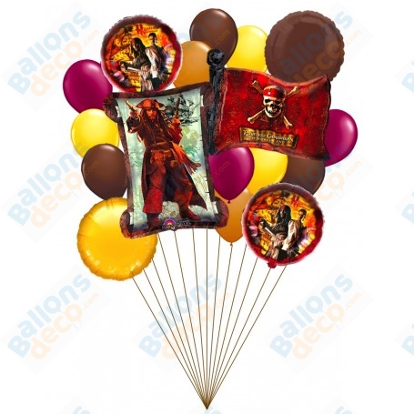 Ballons Pirates Des Caraïbes Jack Sparrow en Grappe Disney, Décorations ballons pour anniversaire.