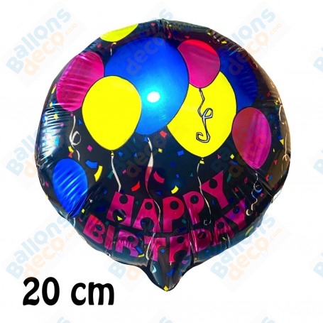 Ballon Happy Birthday Ballons Vintage Air Noir