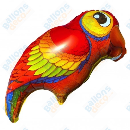Ballon Perroquet Arc-en-ciel Orange Vintage Anagram, décoration ballon animaux tropicaux.
