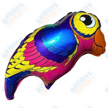 Ballon Perroquet Arc-en-ciel Bleu Vintage Anagram, décoration ballon Anniversaire Pirates.