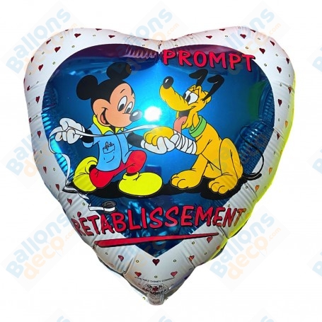 Ballon Mickey Prompt Rétablissement Coeur Vintage Disney, Décorations ballons pour une maladie.