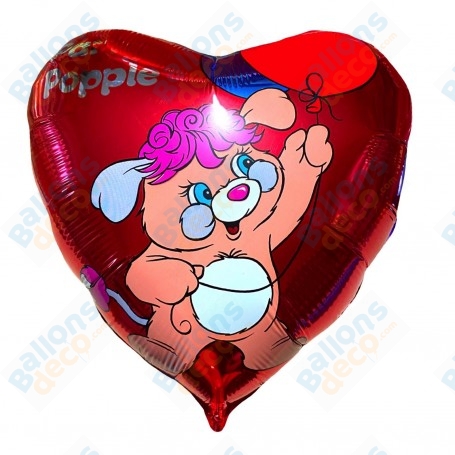Ballon Popples Rose Coeur Rouge Vintage
