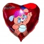 Ballon Popples Rose Coeur Rouge Vintage