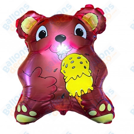 Ballon Ourson Rose Forme Vintage, Décoration ballons Naissance, baby shower.