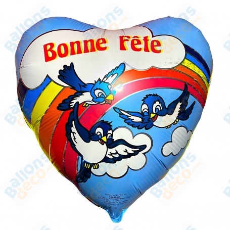 Ballon Oiseaux Bonne Fête Vintage