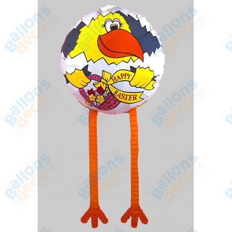 Ballon Poussin Jaune de Pâques Marcheur Vintage